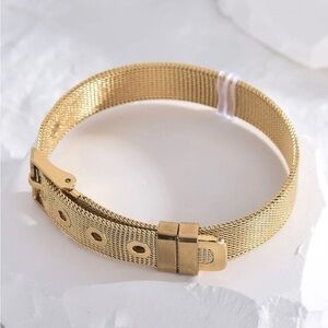 Gold Plated Stainless Steel Belt Bracelet